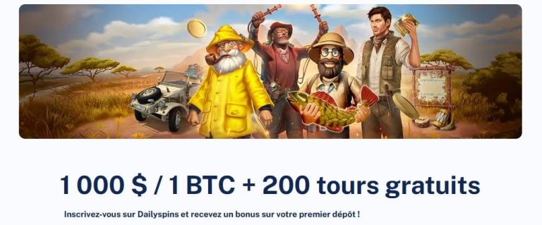 DailySpins Casino bonus bienvenue