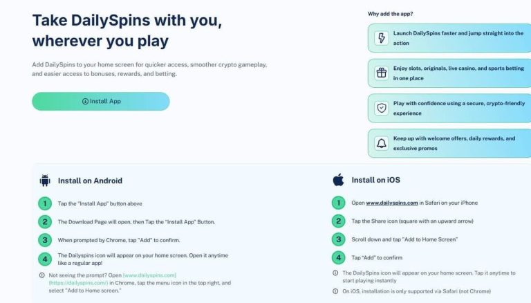 DailySpins Casino mobile